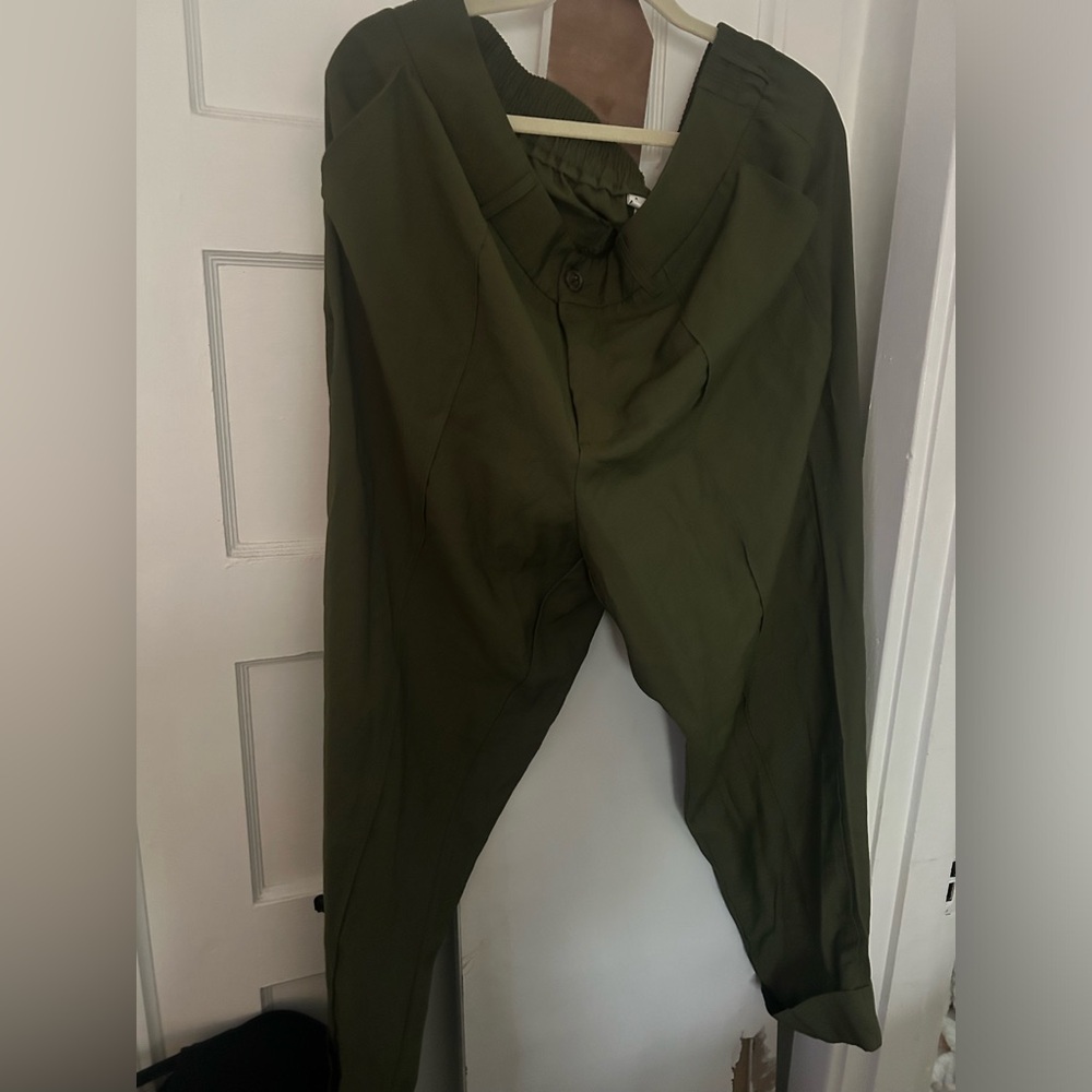 a new day Olive Green High-Rise Trousers